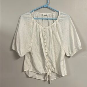 Women's White Button-Down Top